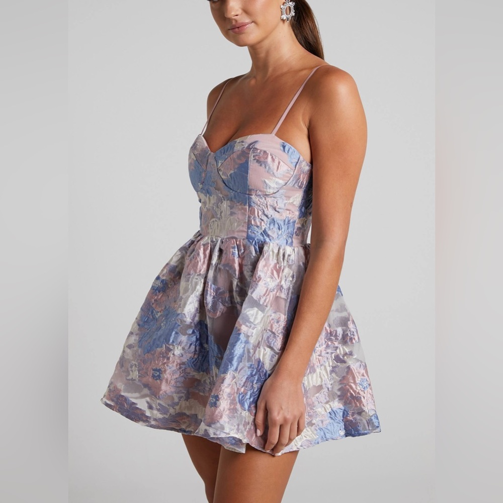 Audrey Parks Lilac Jacquard Fit and Flare Dress